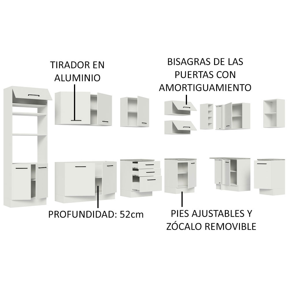Cocina Integral de Esquina Agata Madesa 499cm BB 01