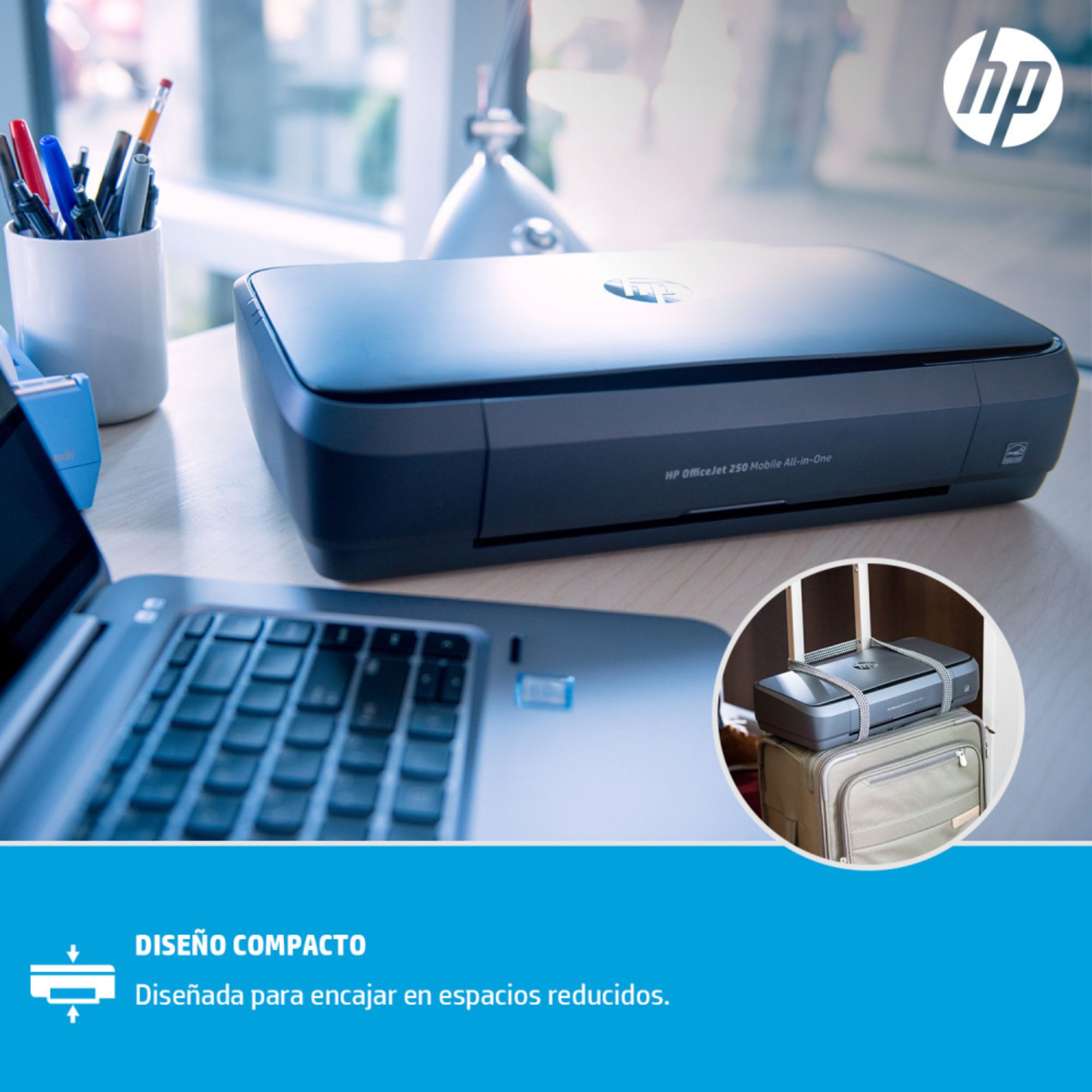 Impresora Portátil HP OfficeJet 200, Recargable, Inyección de Tinta, USB, Wi-Fi, 22 ppm Negro, 18 ppm Color