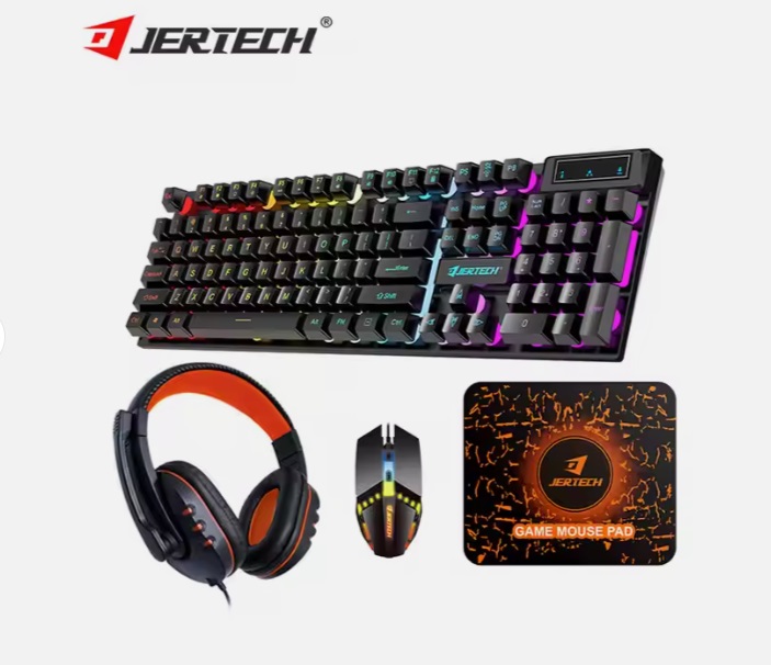 Paquete Gamer Teclado, Mouse, Auriculares y Mousepad - Jertech