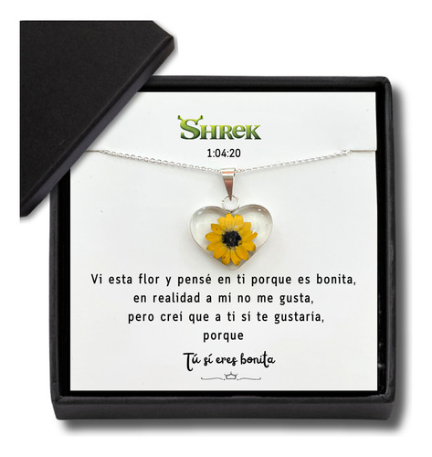 Shrek |collar Girasol Anillos Compromiso Promesa Joyeria