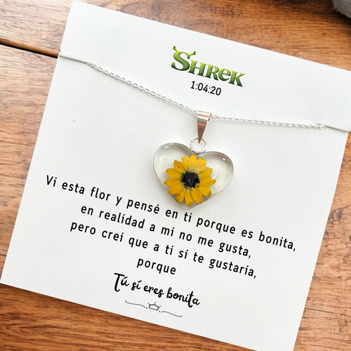 Shrek |collar Girasol Anillos Compromiso Promesa Joyeria