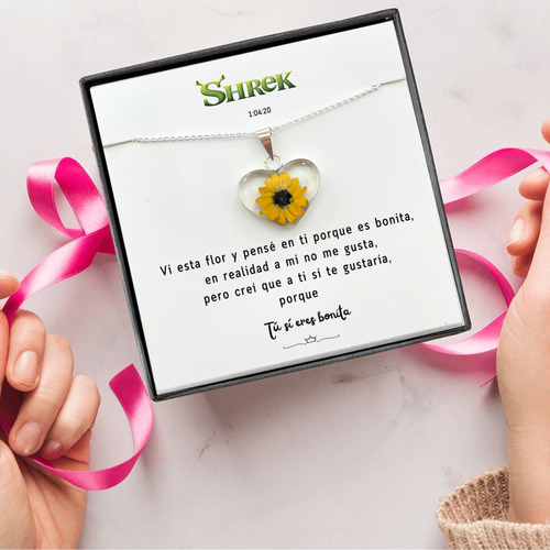 Shrek |collar Girasol Anillos Compromiso Promesa Joyeria