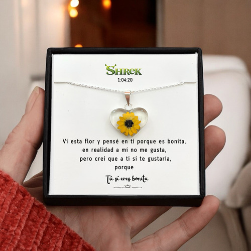 Shrek |collar Girasol Anillos Compromiso Promesa Joyeria