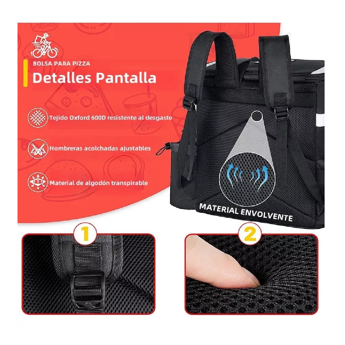 Mochila Térmica Multifuncional Delivery Backpack Repartidor Con Divisores 