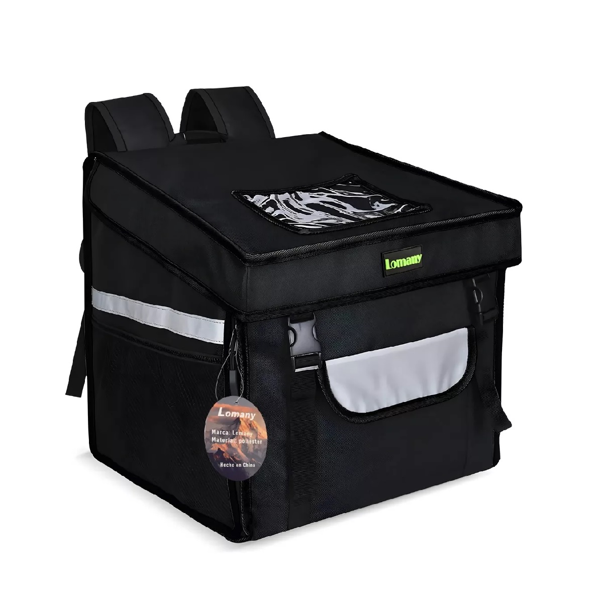 Mochila Negra Impermeable 14'' Mochila Termica Delivery Repartidor 51L