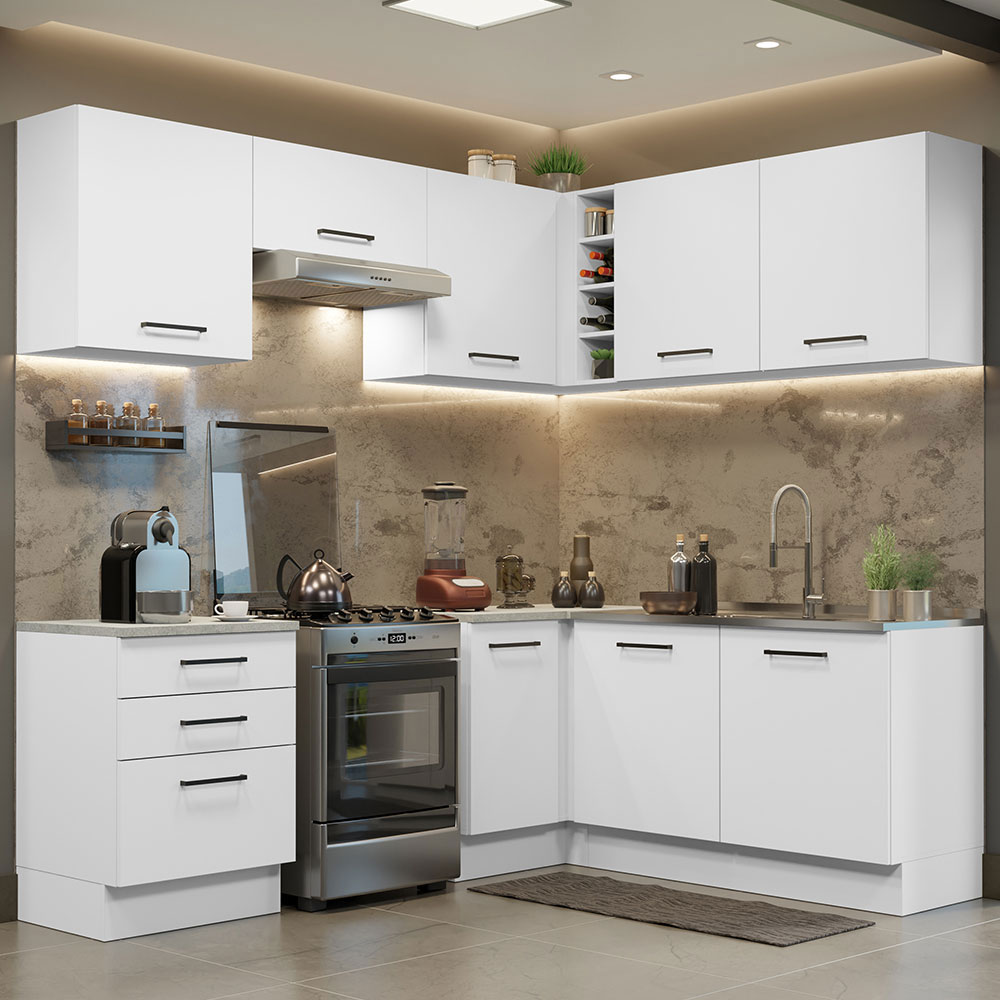 Cocina Integral de Esquina Ágata Madesa 399cm Blanco 02
