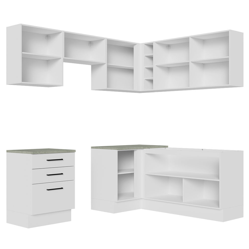 Cocina Integral de Esquina Ágata Madesa 399cm Blanco 02