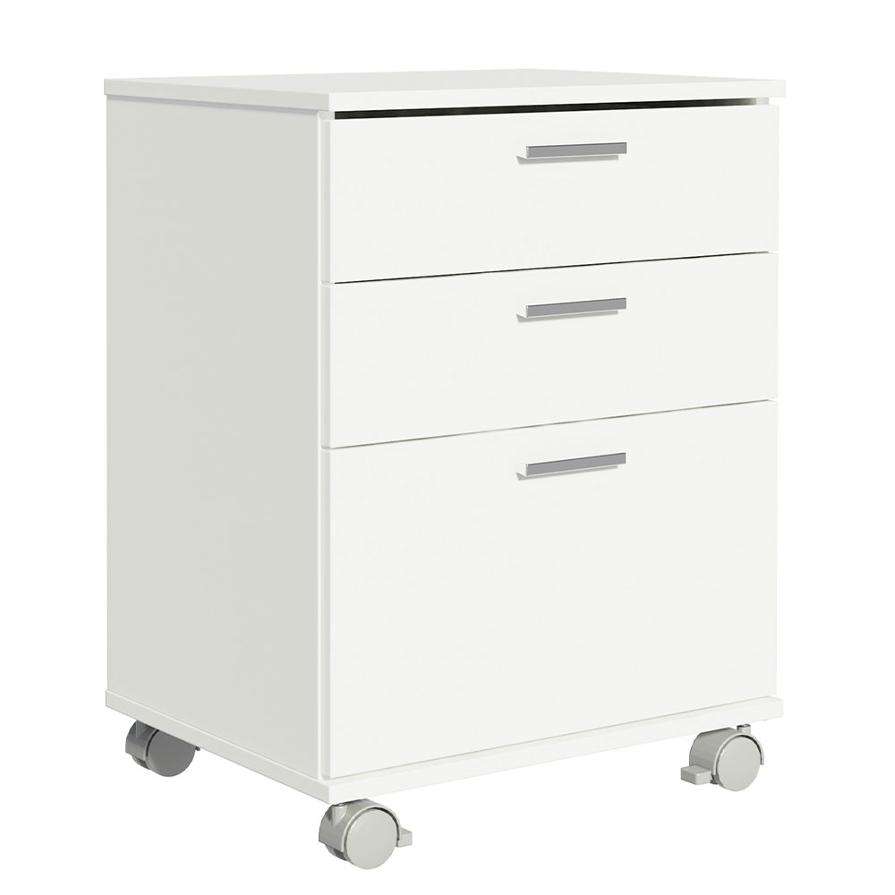 Cajonera para Baño con 3 Cajones y Ruedas Madesa Blanco 