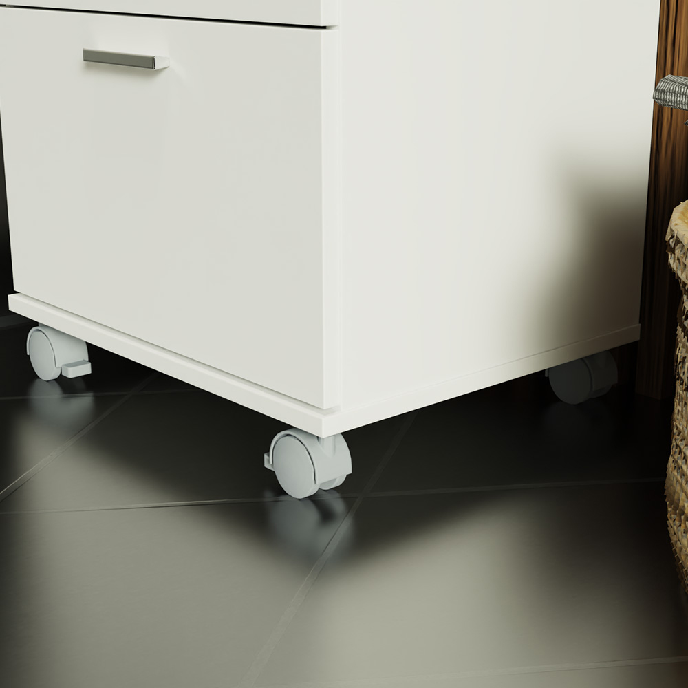 Cajonera para Baño con 3 Cajones y Ruedas Madesa Blanco 