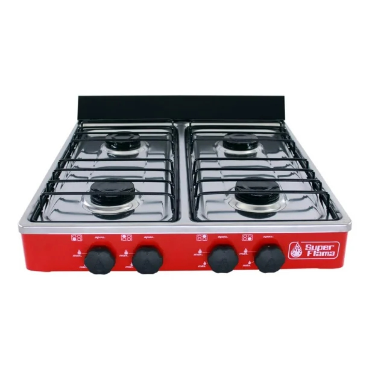 Parrilla de Gas Super Flama 4Q-CA-R 4 Quemadores/ Cubierta de Acero Rojo ALBY10