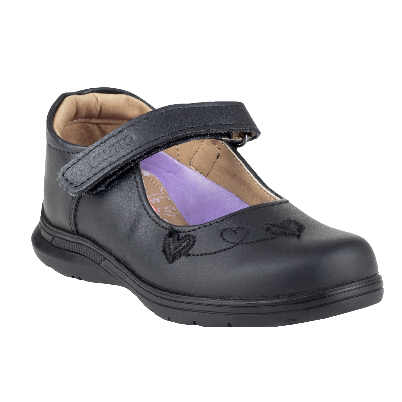 Zapatos Para Niña Escolares Vavito 754004 Negro Velcro Piel 22 AL 26