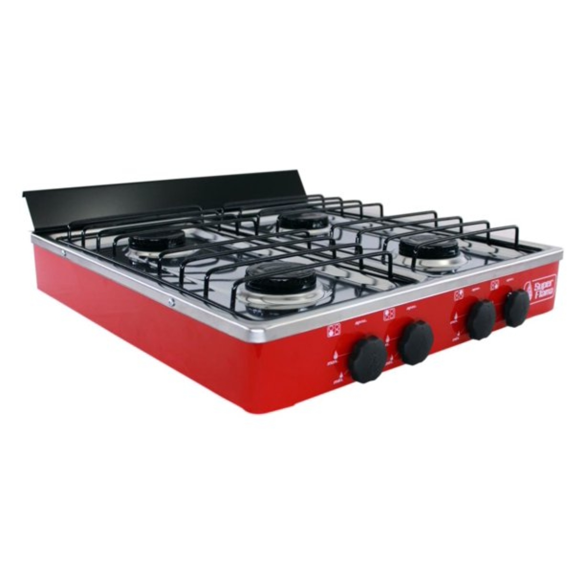 Parrilla de Gas Super Flama 4Q-CA-R 4 Quemadores/ Cubierta de Acero Rojo ALBY10