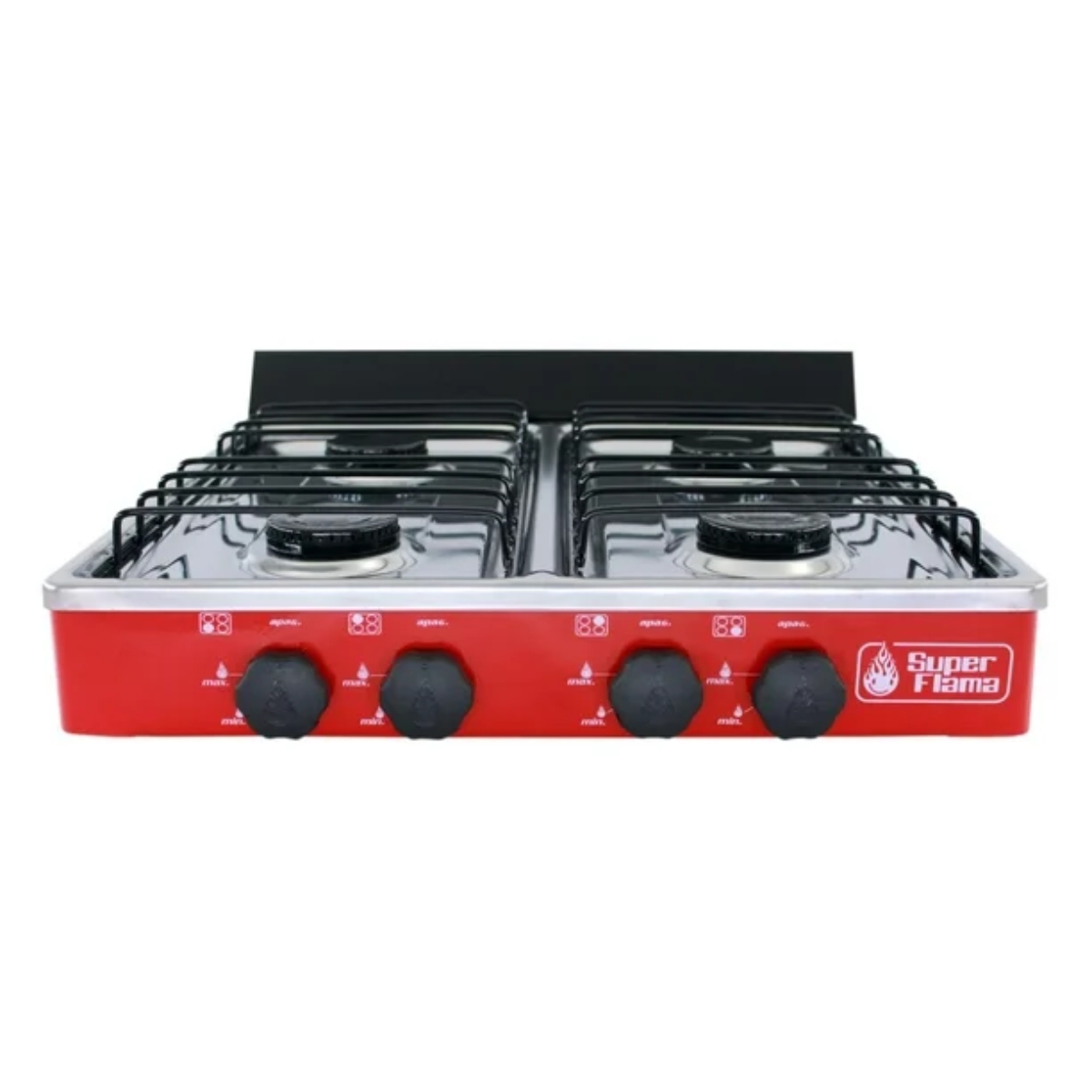 Parrilla de Gas Super Flama 4Q-CA-R 4 Quemadores/ Cubierta de Acero Rojo ALBY10