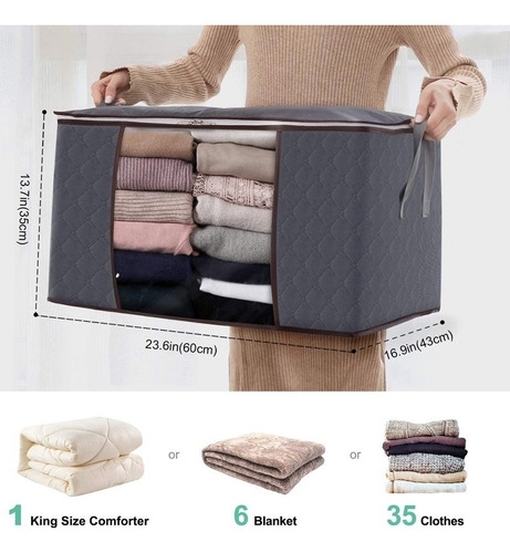 Bolsa Almacenaje Multiusos 6-pack Plegable Cobijas Edredón Shopilinc ITEM 23 Color Grs