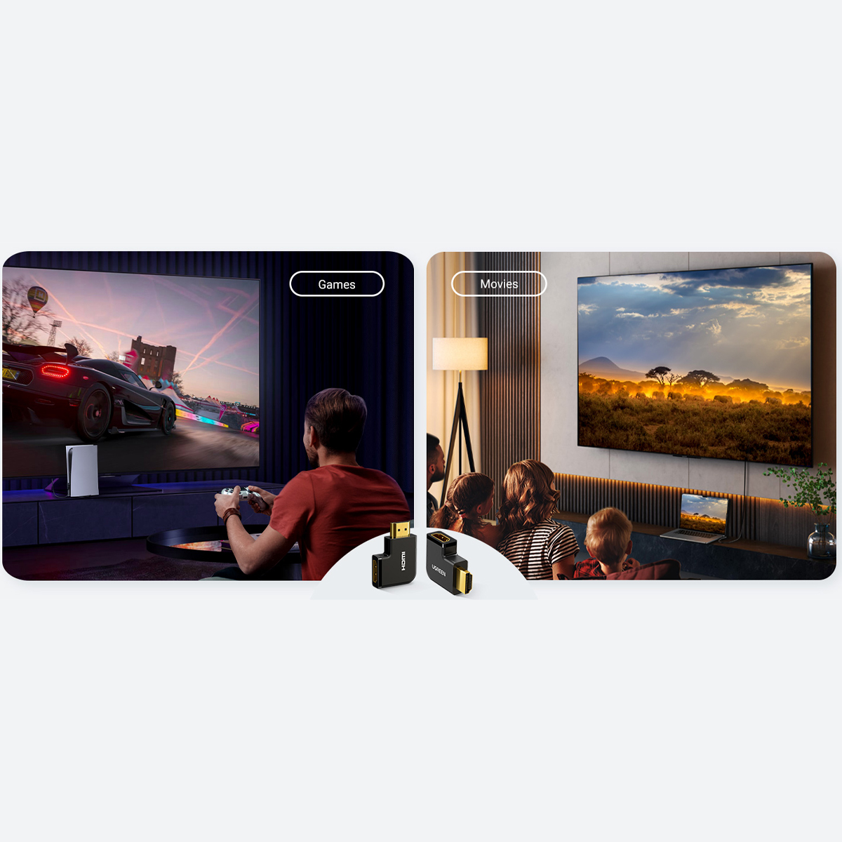 Adaptador Hdmi Tipo L Macho A Hembra Hacia Abajo Hdmi 2.0