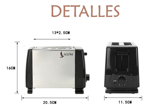 Tostadora Eléctrica De Pan Bagel 750w Acero Inoxidable Lagom