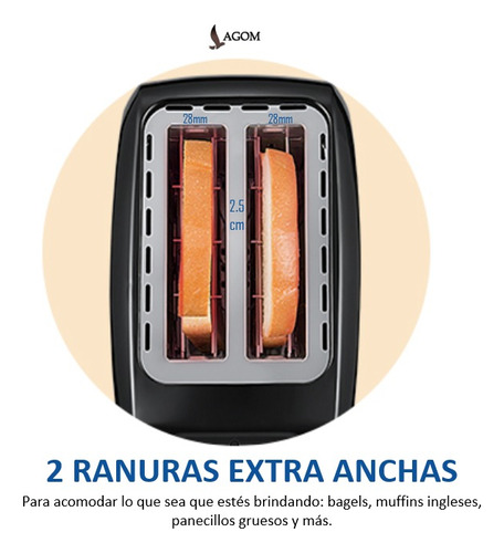 Tostadora Eléctrica De Pan Bagel 750w Acero Inoxidable Lagom