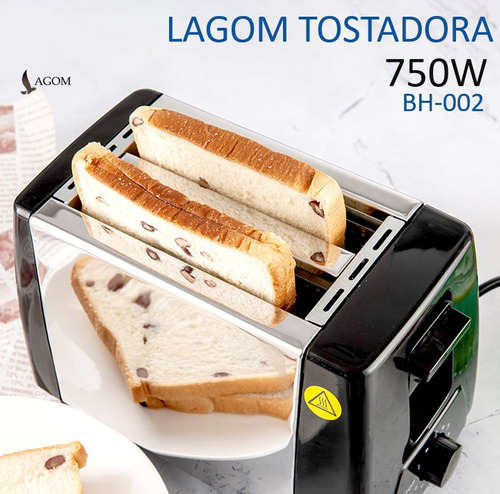 Tostadora Eléctrica De Pan Bagel 750w Acero Inoxidable Lagom