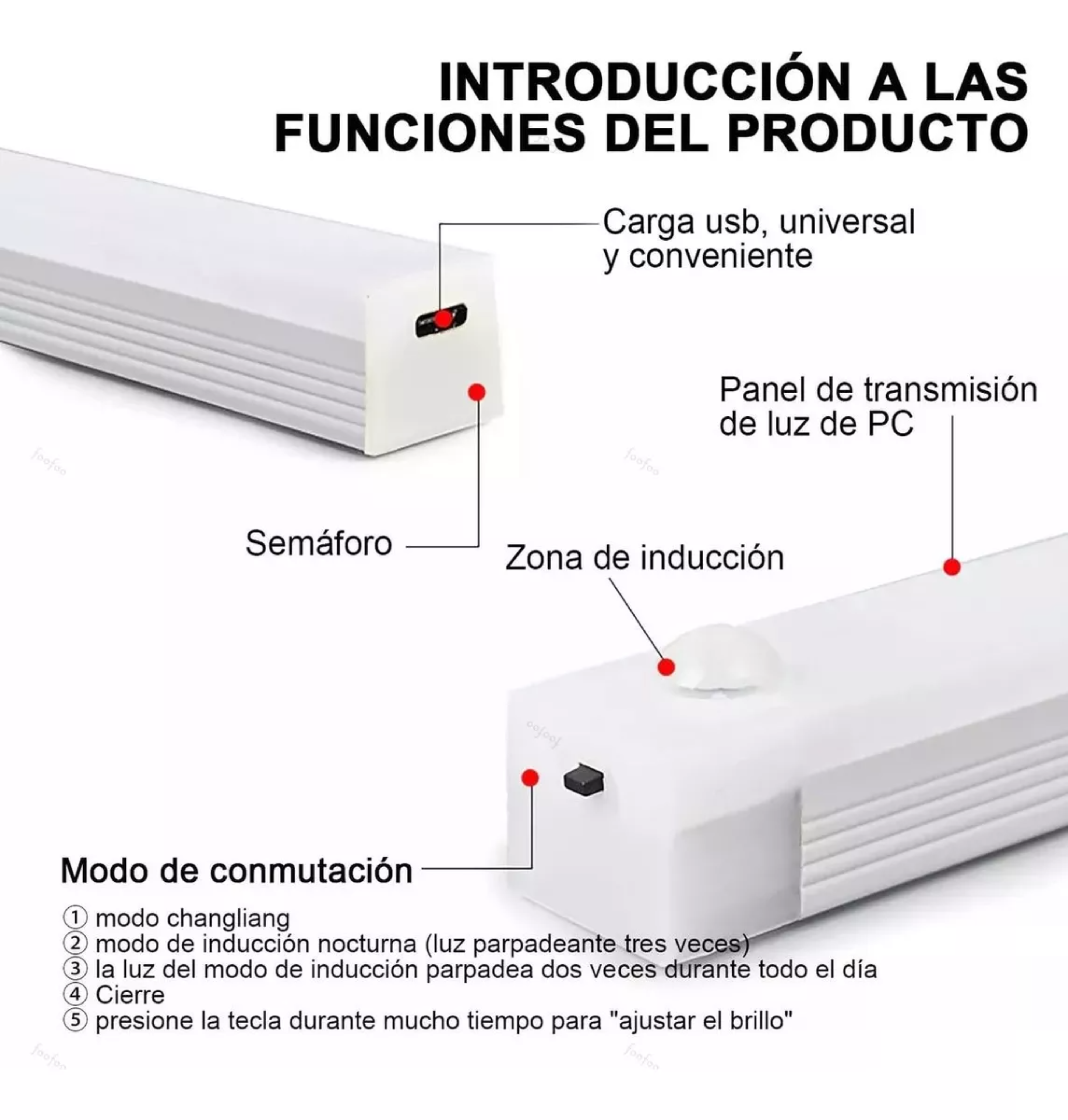 Con Sensor Movimiento Luz De Led Clóset Usb 3 Piezas