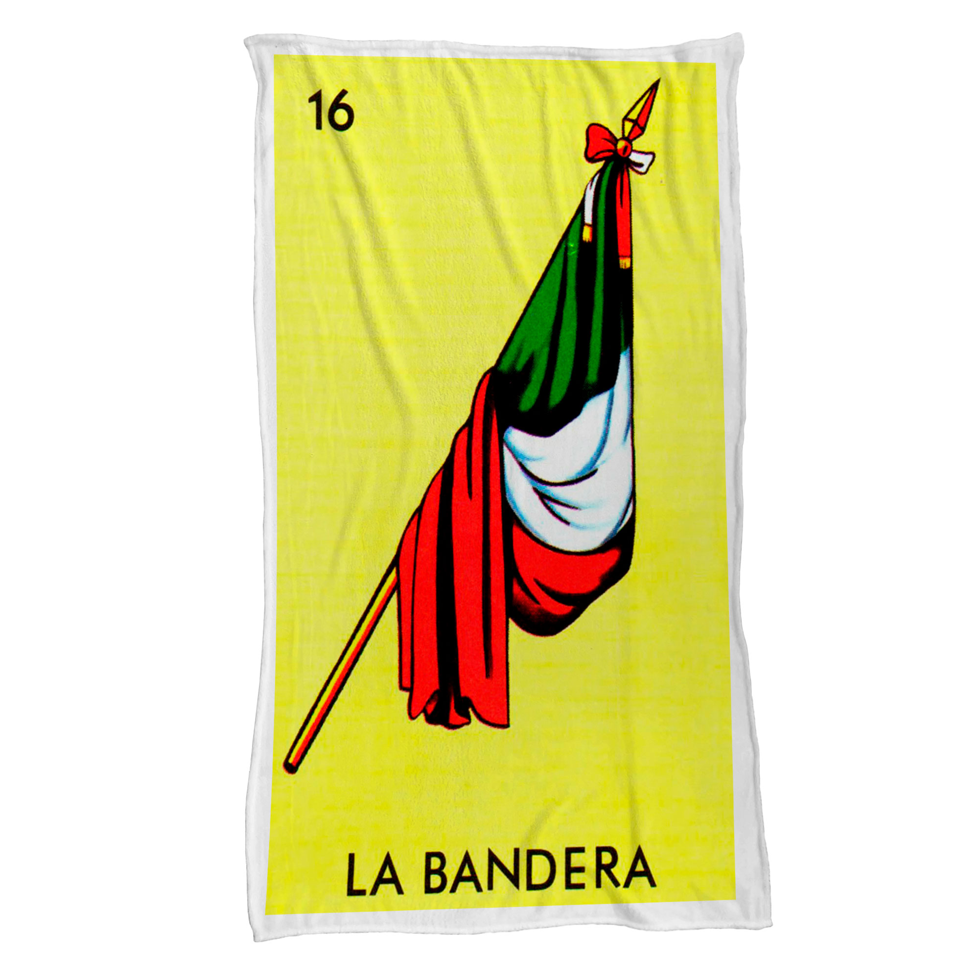 Cobija Manta Frazada Diseño de Carta de Lotería “La bandera” Fiestas Patrias Ultra Suave y Ligera de Alta Calidad