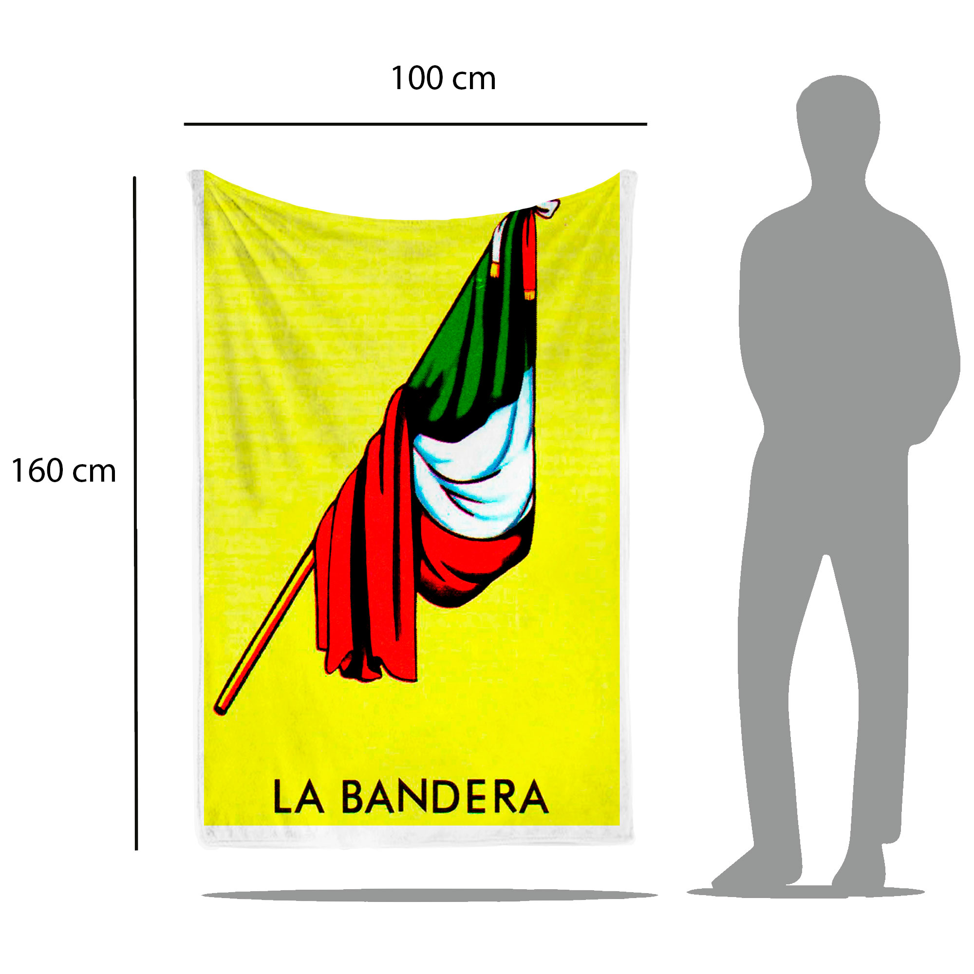 Cobija Manta Frazada Diseño de Carta de Lotería “La bandera” Fiestas Patrias Ultra Suave y Ligera de Alta Calidad