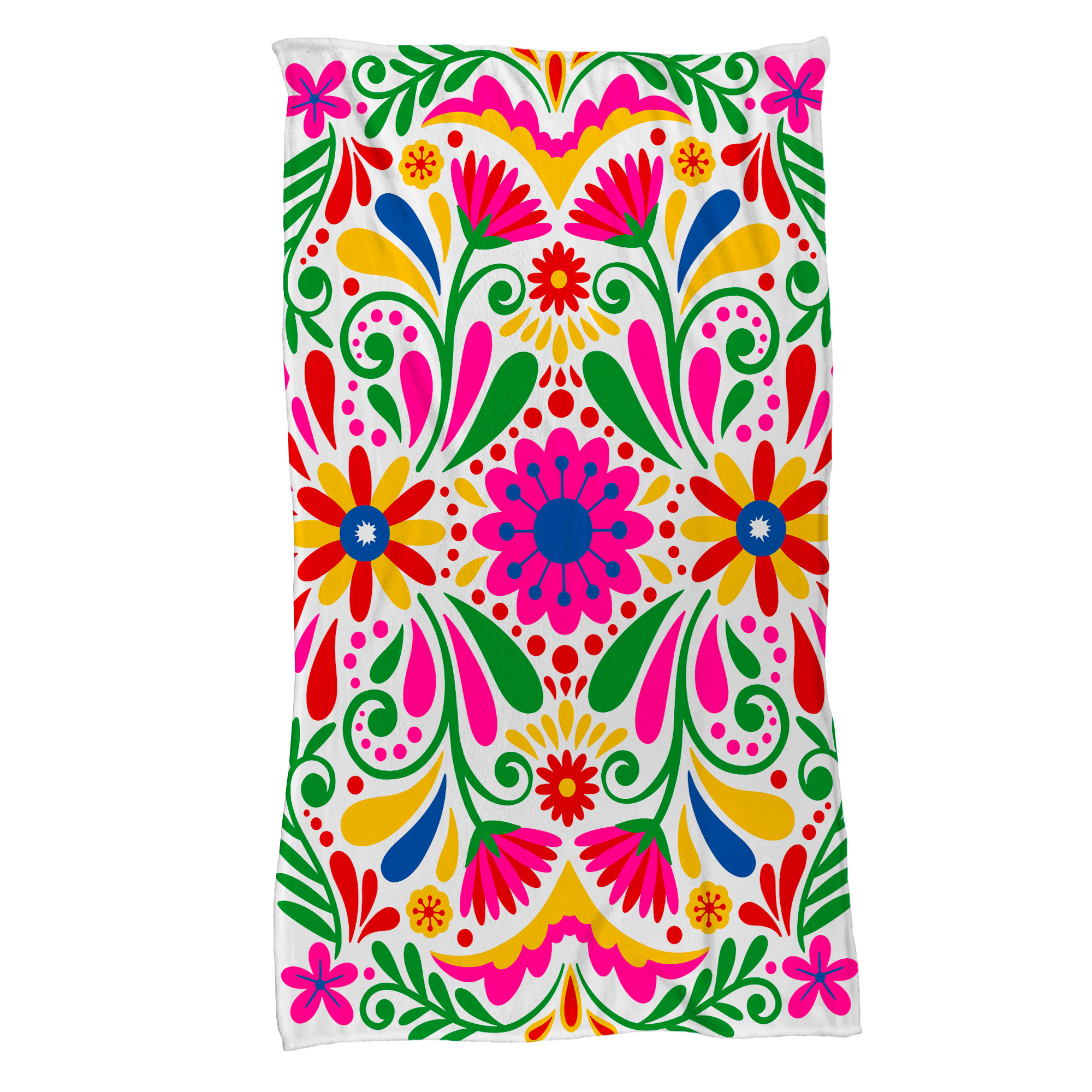 Cobija Manta Frazada Diseño de Flores Méxicanas Fiestas Patrias Ultra Suave y Ligera de Alta Calidad