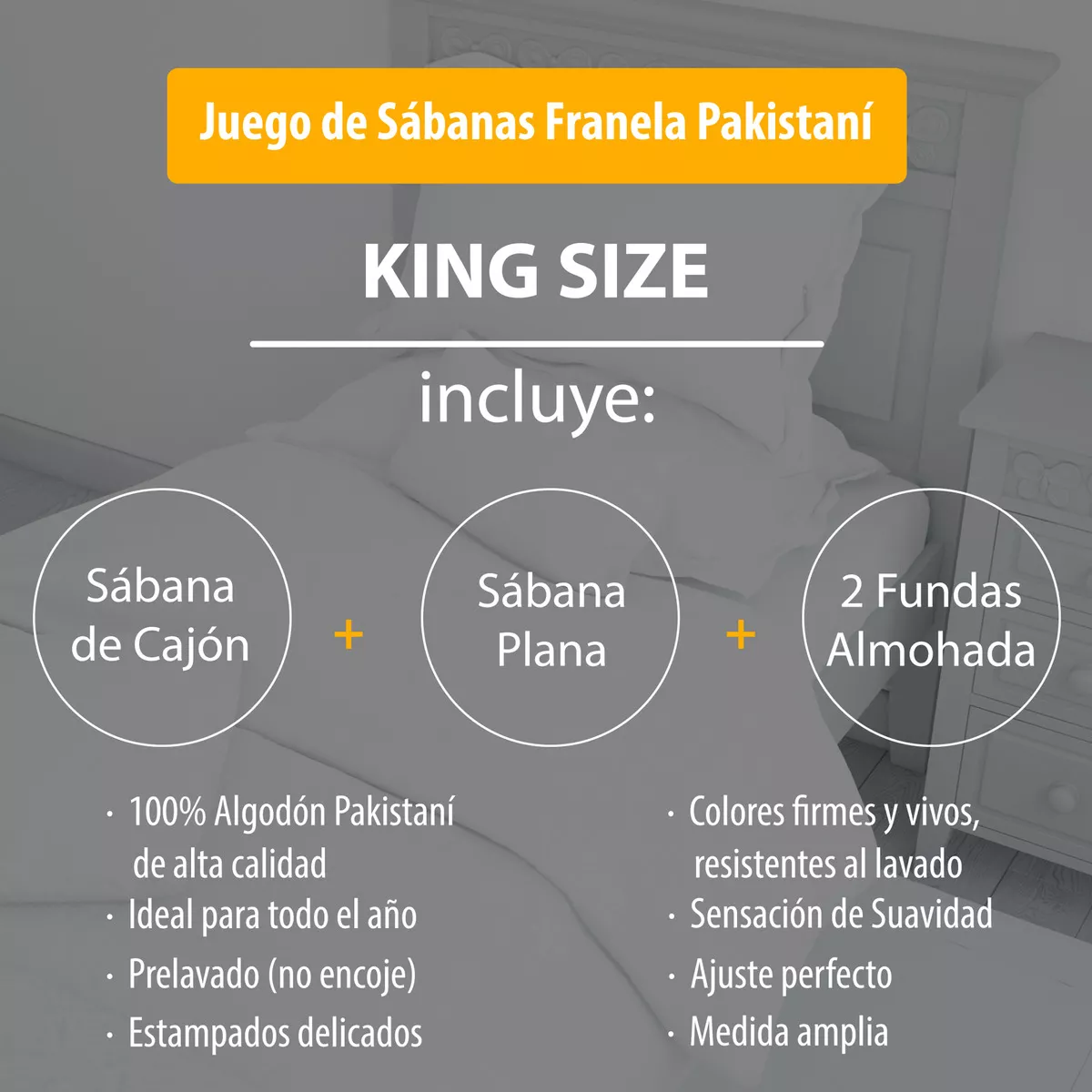 Sábana De Franela King Size Estampado - Pesto 100% - Tacto Suave