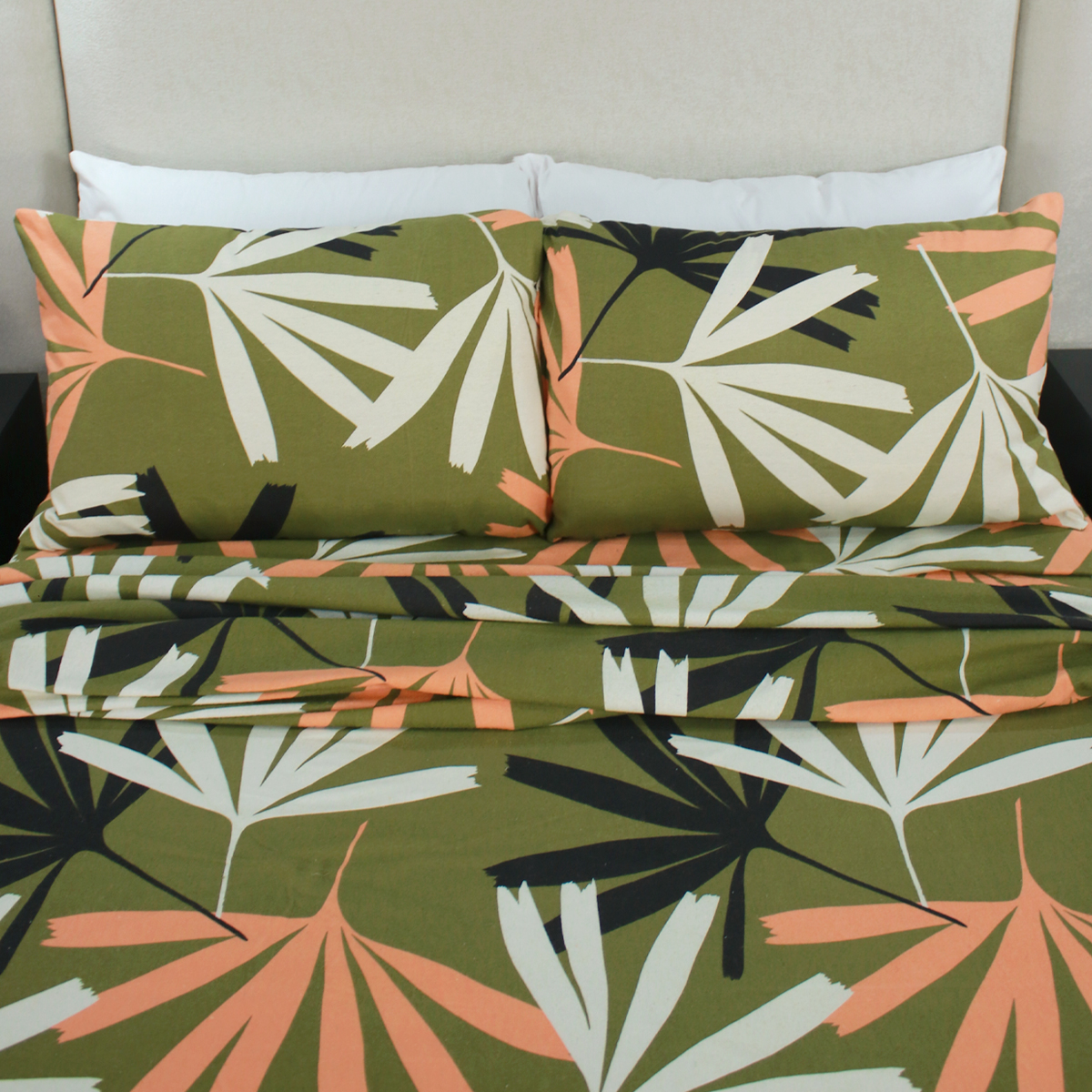 Sábana De Franela King Size Estampado - Pesto 100% - Tacto Suave