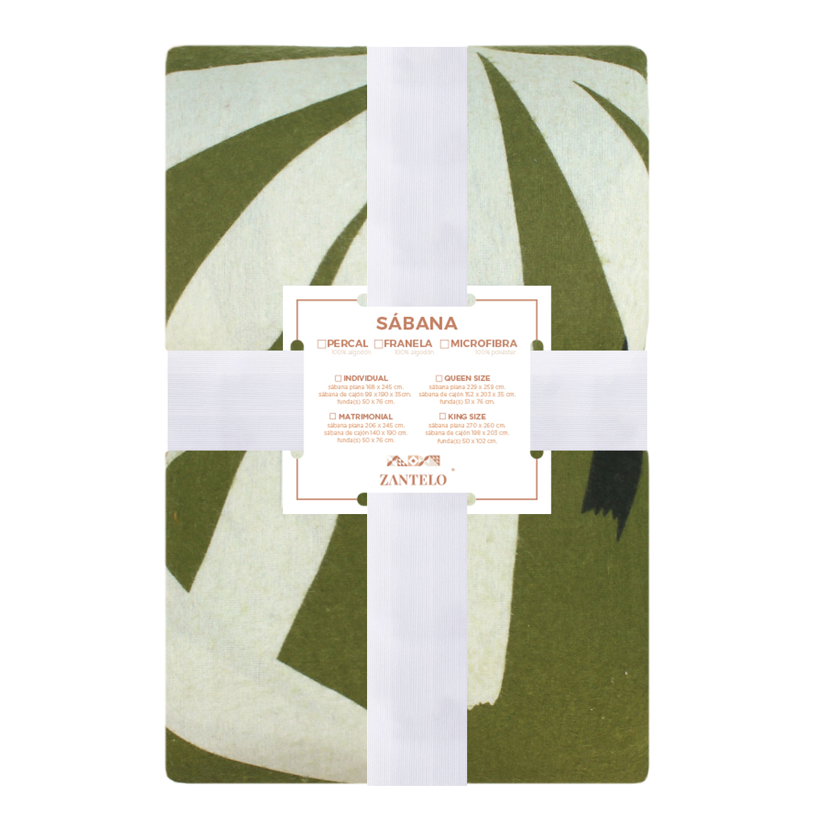 Sábana De Franela King Size Estampado - Pesto 100% - Tacto Suave
