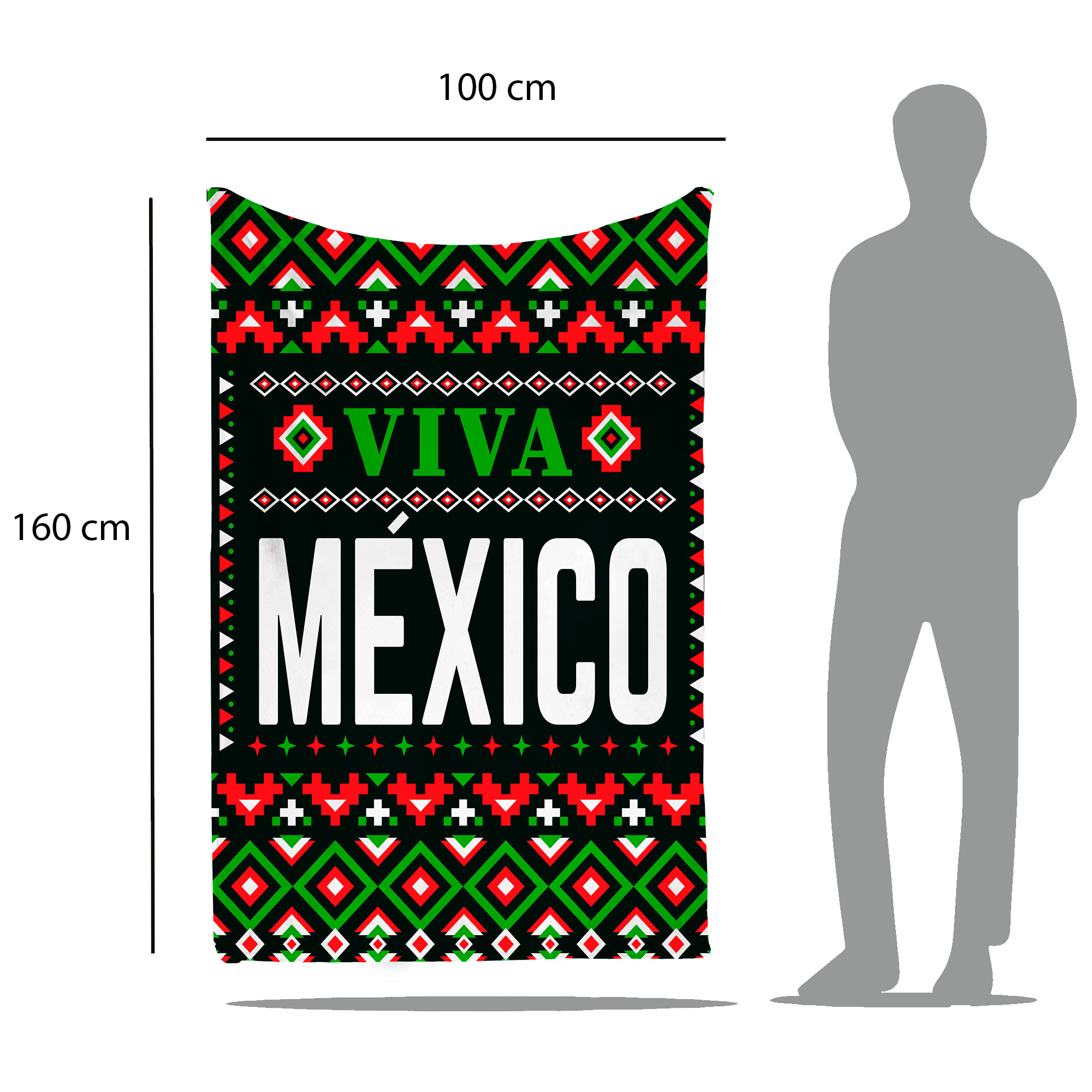 Cobija Manta Frazada Diseño de Viva México Fiestas Patrias Ultra Suave y Ligera de Alta Calidad