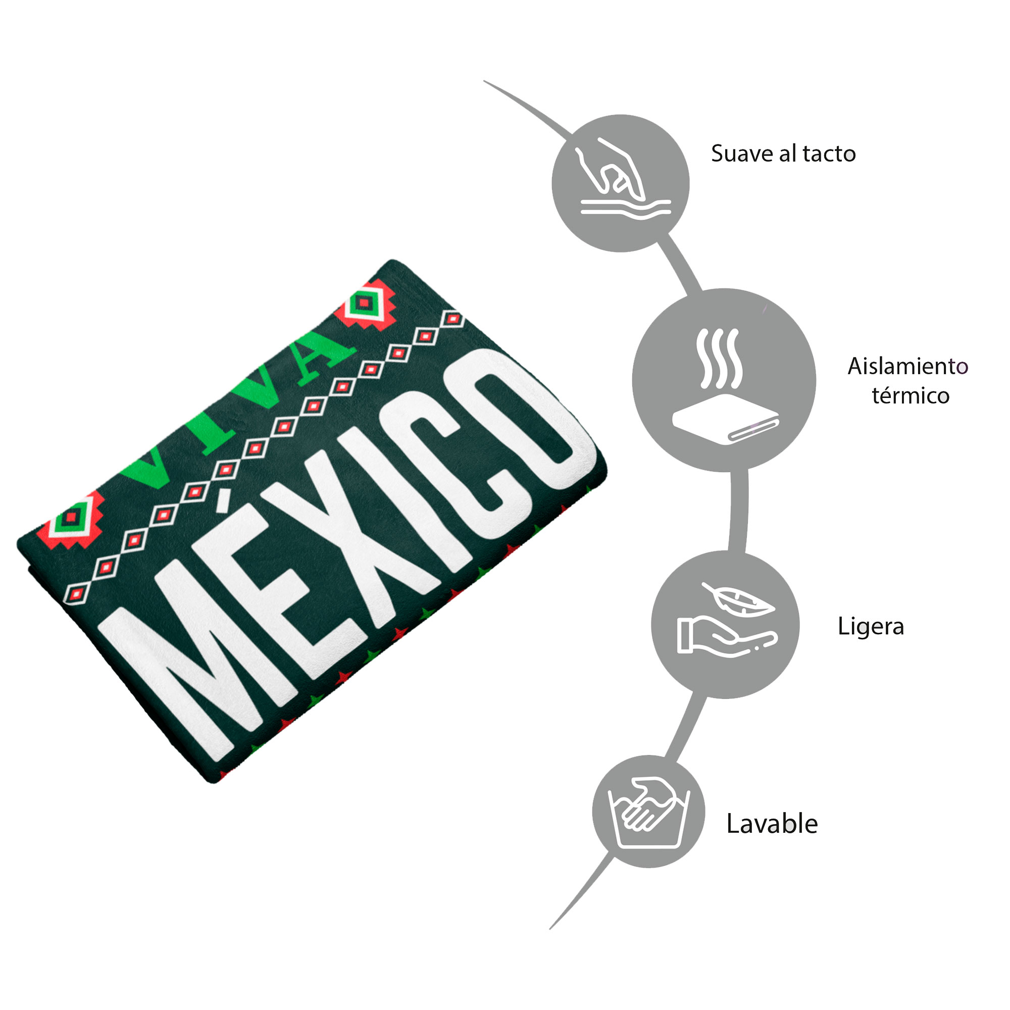 Cobija Manta Frazada Diseño de Viva México Fiestas Patrias Ultra Suave y Ligera de Alta Calidad