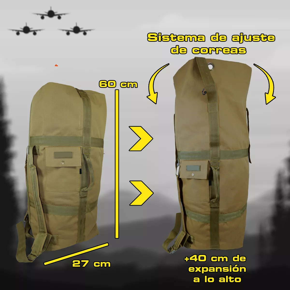 Mochila Tactica Militar Maleta Saco Sa01 Camello