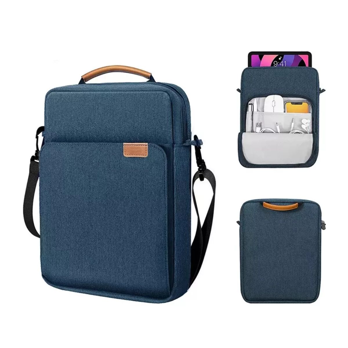 Funda Portalaptop Maletín Mochila Para Laptop Tablet iPad Azul Oscuro