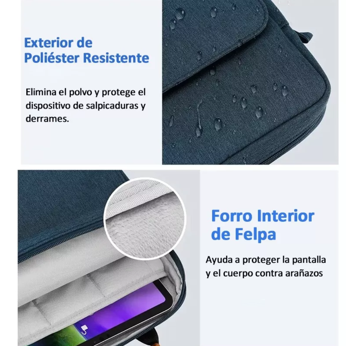 Funda Portalaptop Maletín Mochila Para Laptop Tablet iPad Azul Oscuro