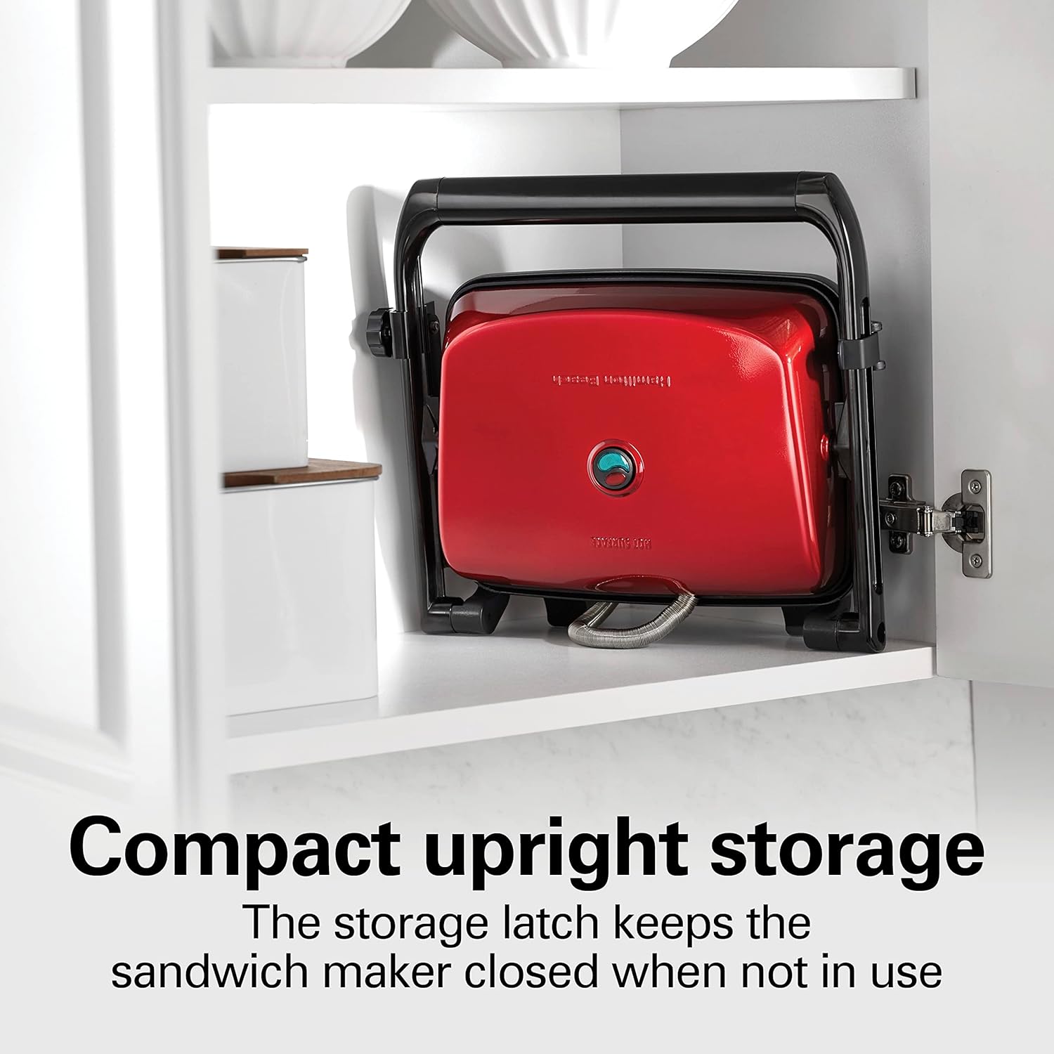 Hamilton Beach Sandwichera y Prensa para Panini con Parrillas Antiadherentes de 25.4 x 20.32 cm, Roja (25462Z)