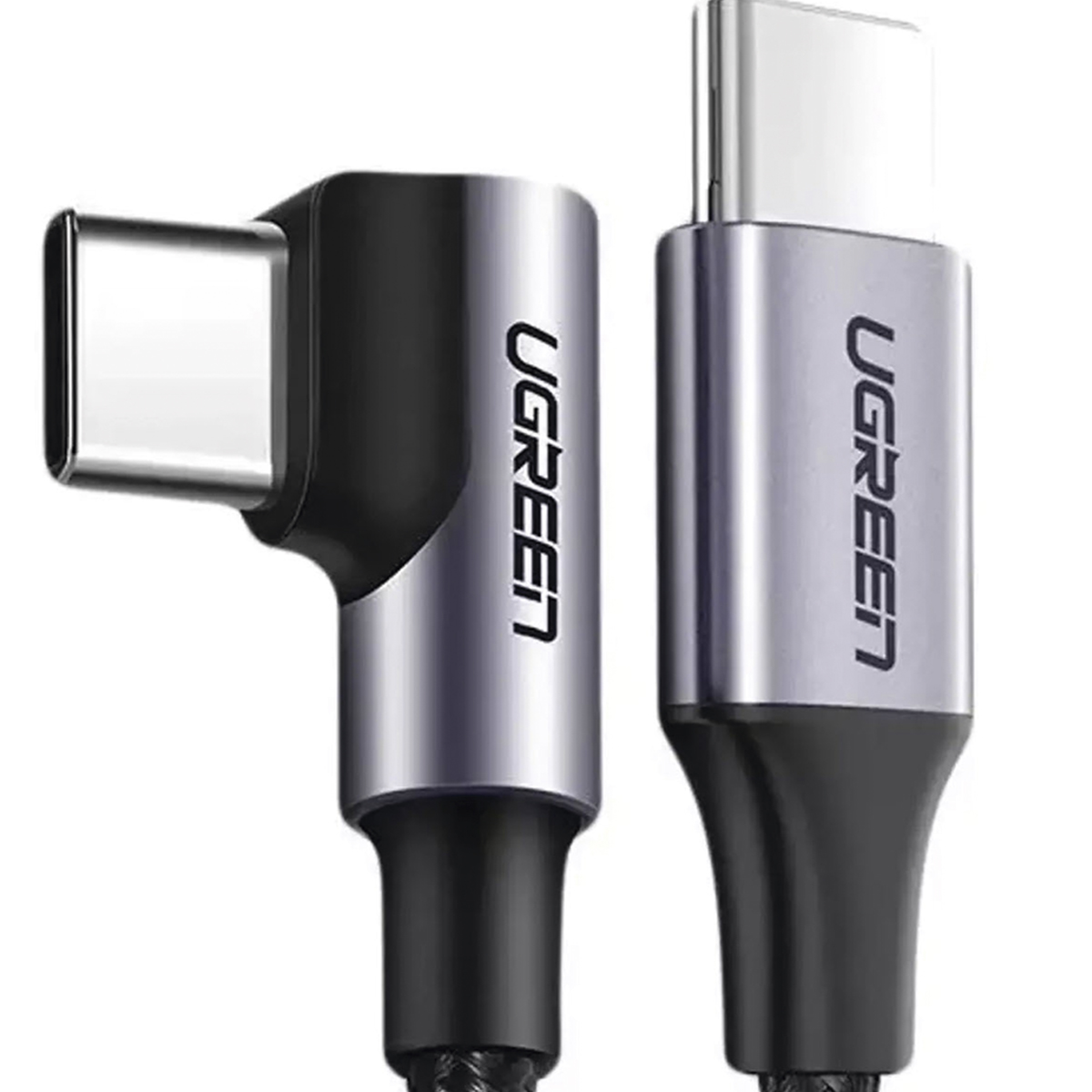 Ugreen Cable Usb C 90 Grados 1m 60w Pd Carga Rápida 20v 3a Color Negro