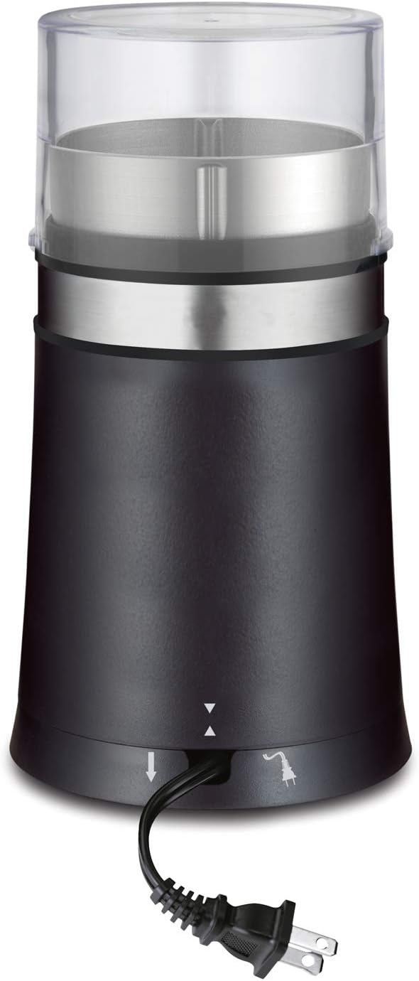 Hamilton Beach Molino de Café Manos Libres con Configuraciones de Molido, Negro (80393)