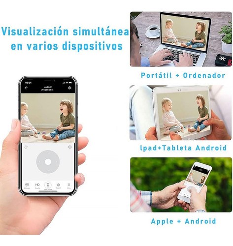 Cámara De Seguridad Wifi De Hd Visión Nocturna Alarma 2 pcs, Blanco