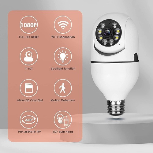Cámara De Seguridad Wifi De Hd Visión Nocturna Alarma 2 pcs, Blanco