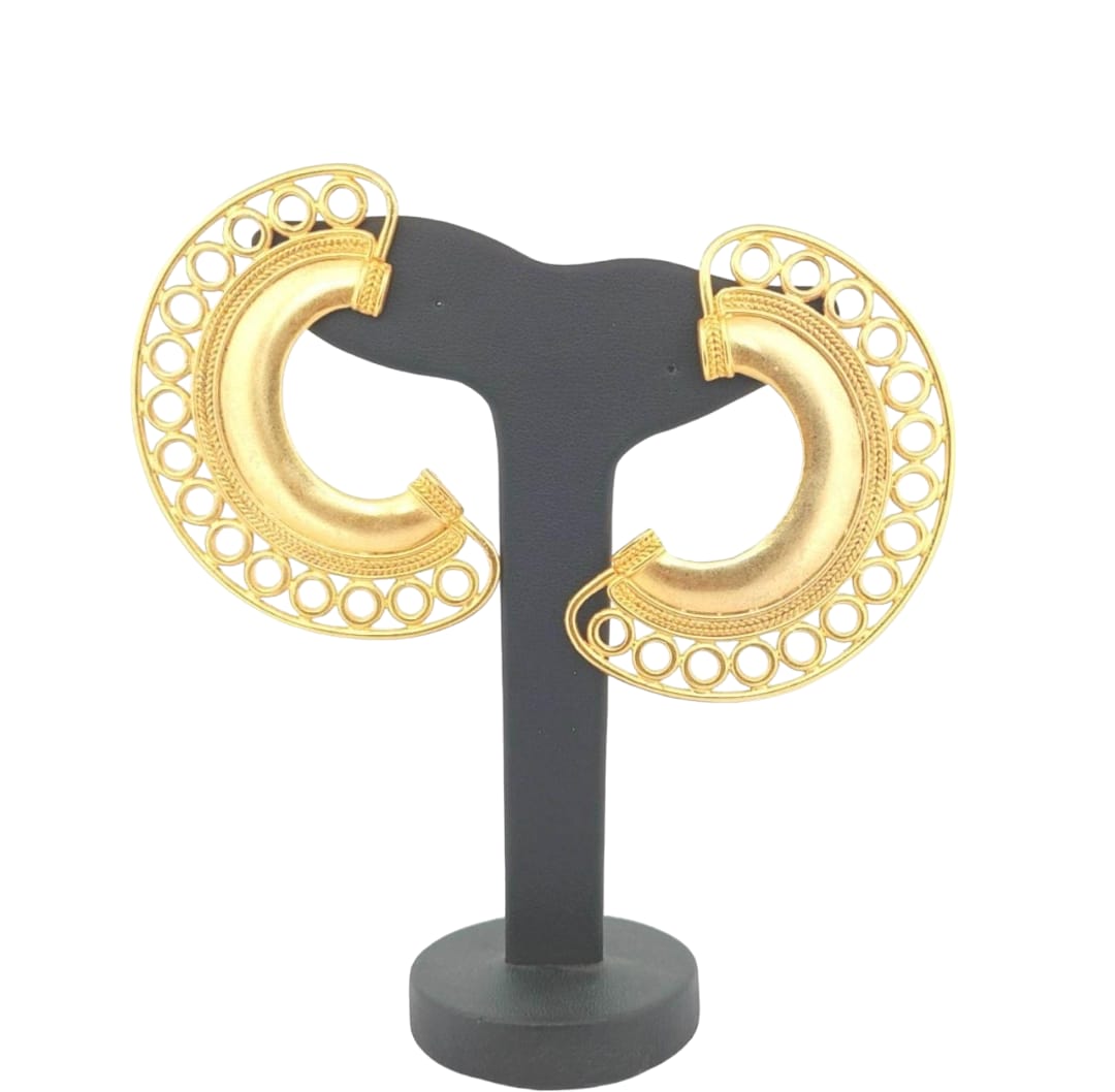 Aretes Verticales Orejera Abanico Tayrona Joyeria M De Leon