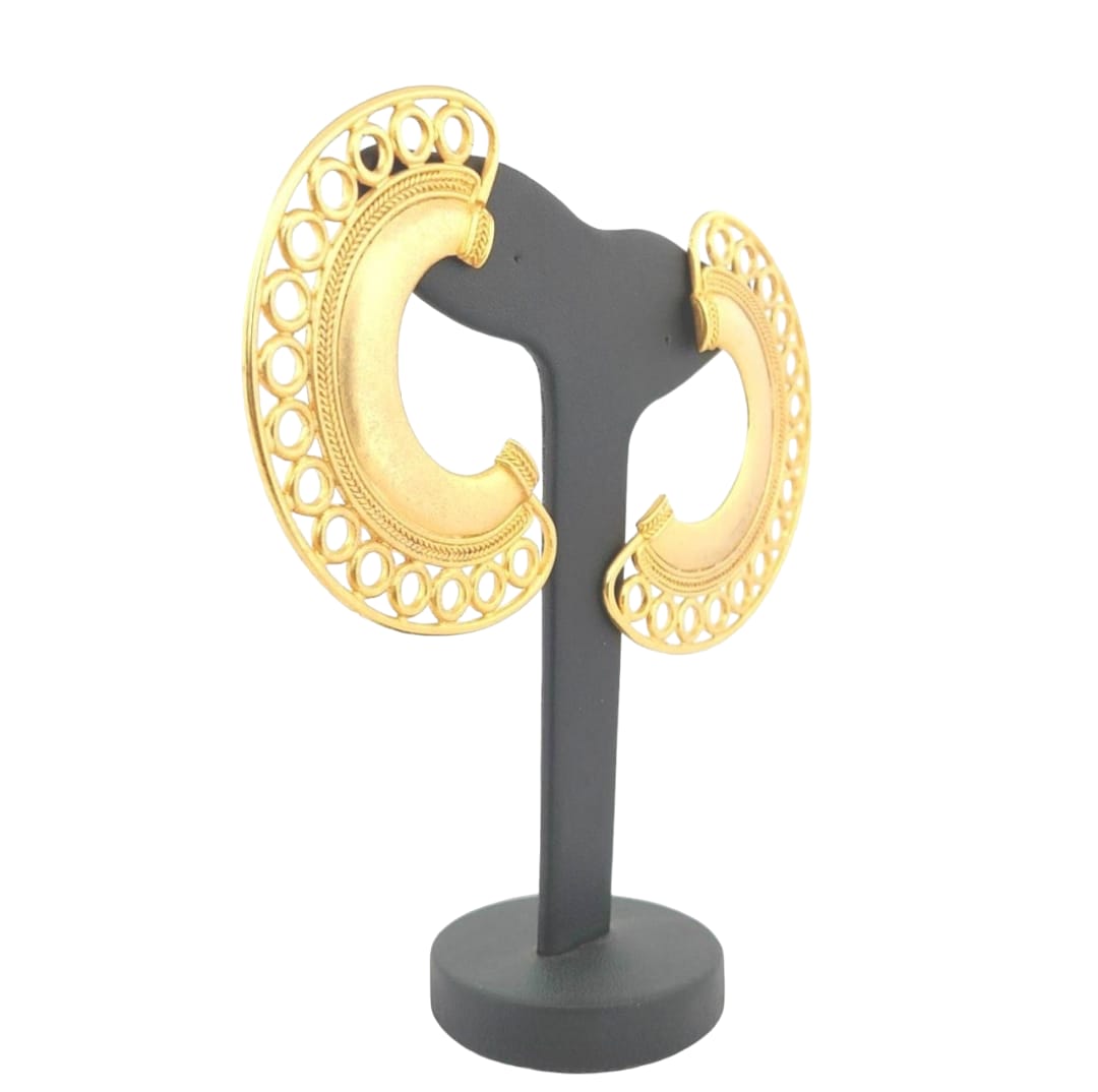 Aretes Verticales Orejera Abanico Tayrona Joyeria M De Leon