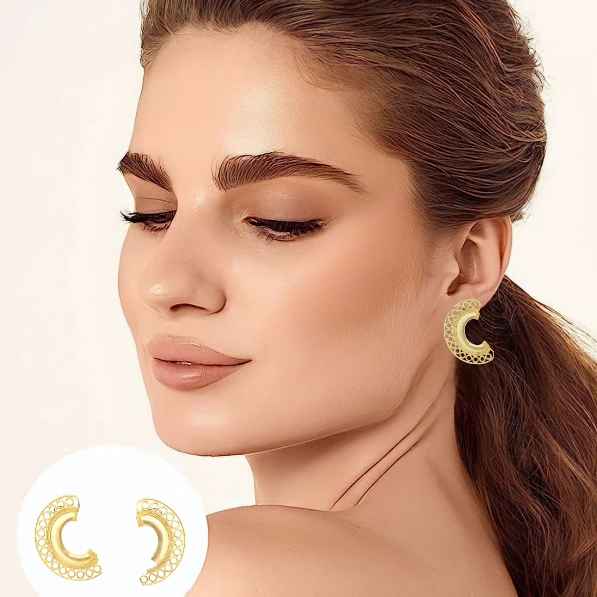 Aretes Verticales Orejera Abanico Tayrona Joyeria M De Leon