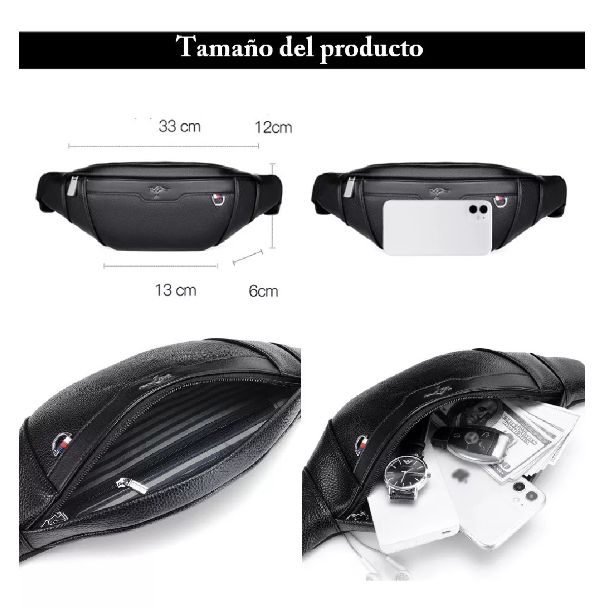 Riñonera Táctica Portátil Para Hombre Negocio Moda Billetera