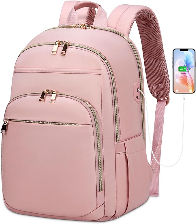 A Mochila portátil para Mujer Mochila de Viaje de 15.6 Pulgadas con Puerto USB
