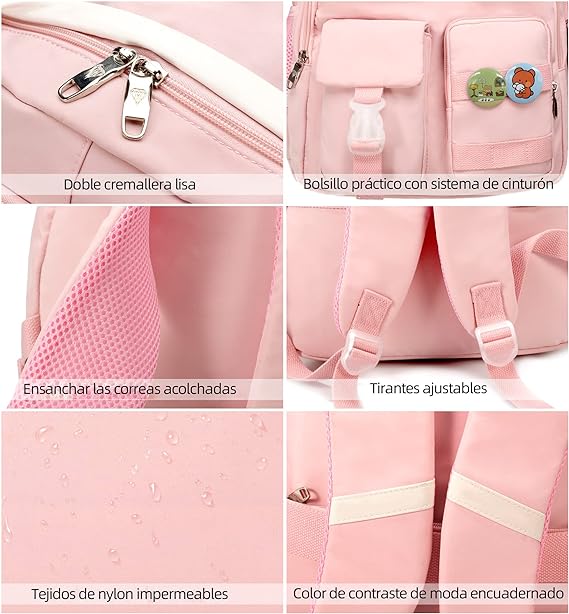 A Niña Mochila Estudiante Mochila 15,6" Portátil Universitaria