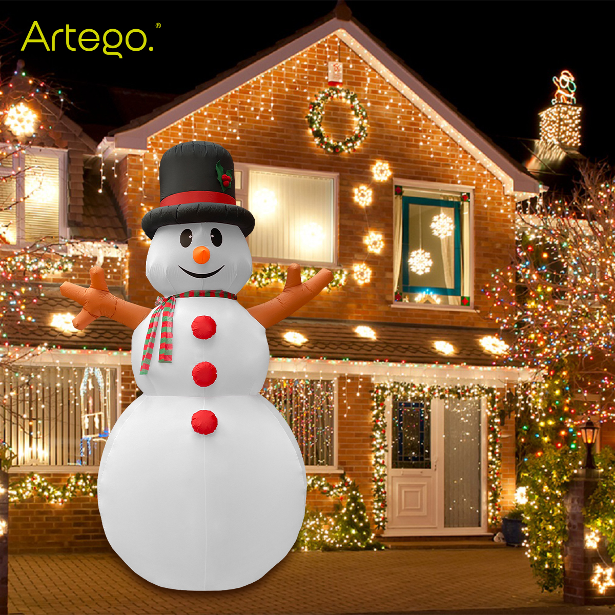 Muñeco Mono De Nieve Con Luz Muñeco Mono De Nieve Desplegable Luz