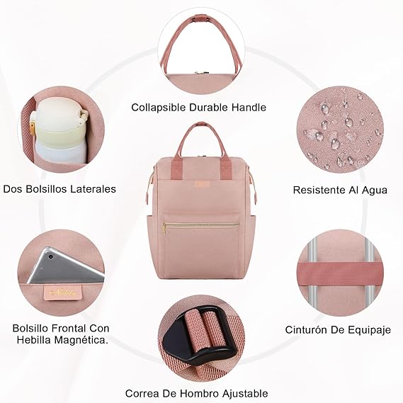 A Mochila De Mujer Para Laptop 15.6 inch Antirrobo De Viaje Impermeable Escolar Para Mujer Bolsa Para Laptop Con USB