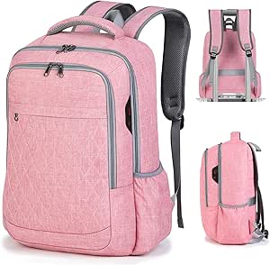 A NUBILY Mochila para Laptop de 15.6 Pulgadas Mochilas para Mujer y Hombre Mochila de Viaje Backpack Impermeable