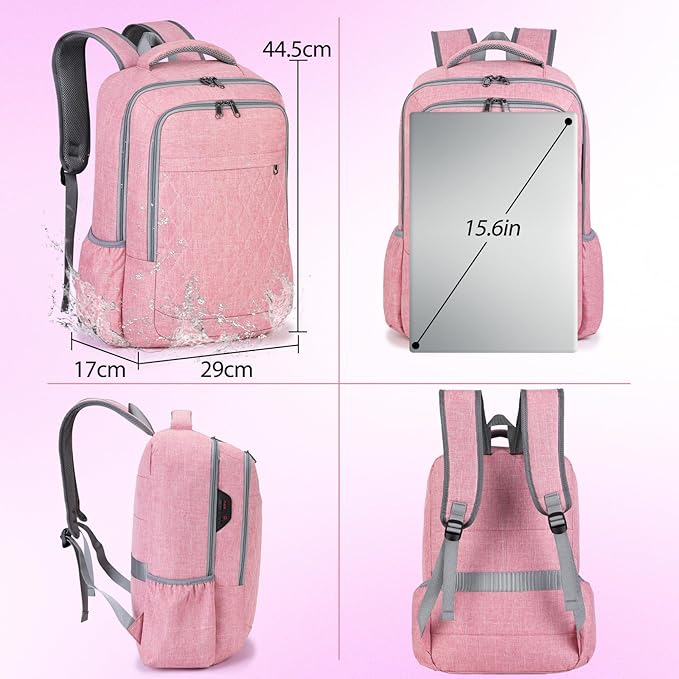 A NUBILY Mochila para Laptop de 15.6 Pulgadas Mochilas para Mujer y Hombre Mochila de Viaje Backpack Impermeable