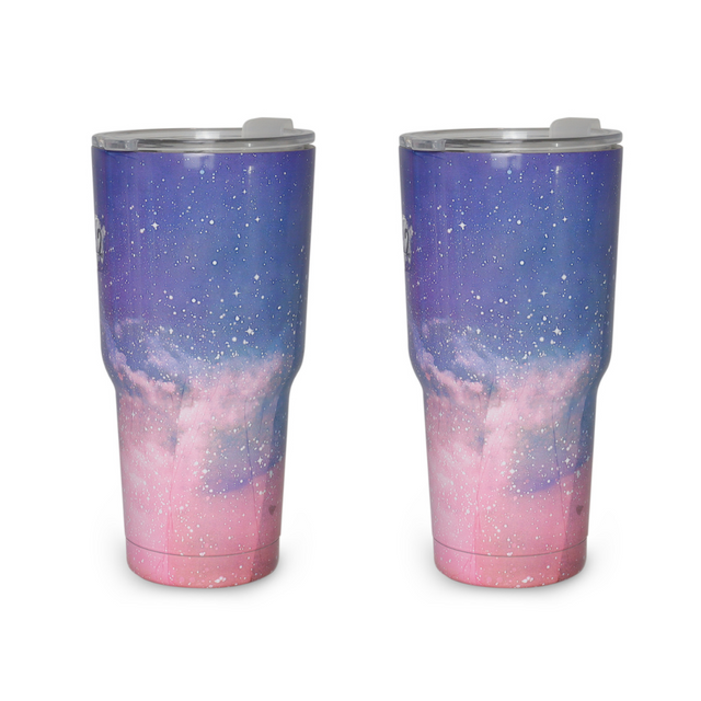  2 Piezas Termo Vaso Para Bebidas De 30oz Galaxia Acero Inoxidable De Doble Pared (cielo Rosa)